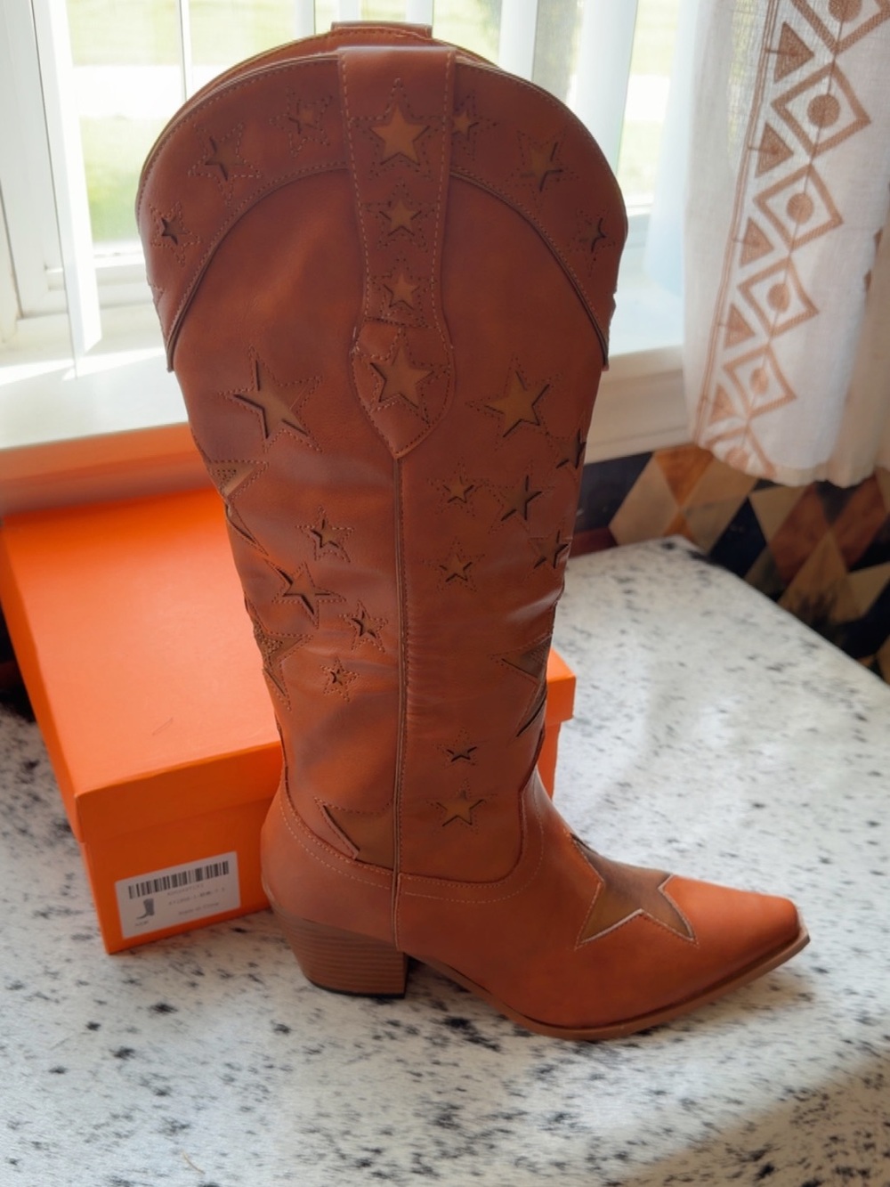 NWT Brown Star-Embellished Women's Boots - Picture 4 of 6